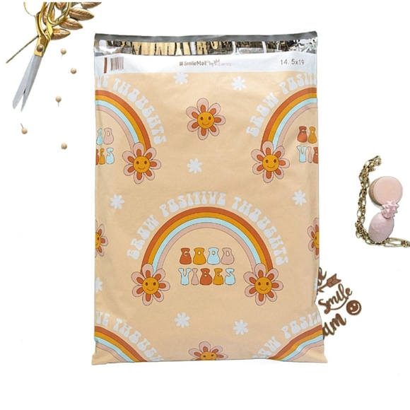 10 14.5x19  Poly Mailers Positive Thoughts - Picture 2 of 2